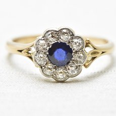 画像8: Sold ゴールド・（pt）・サファイア・ダイヤモンドリング (8)