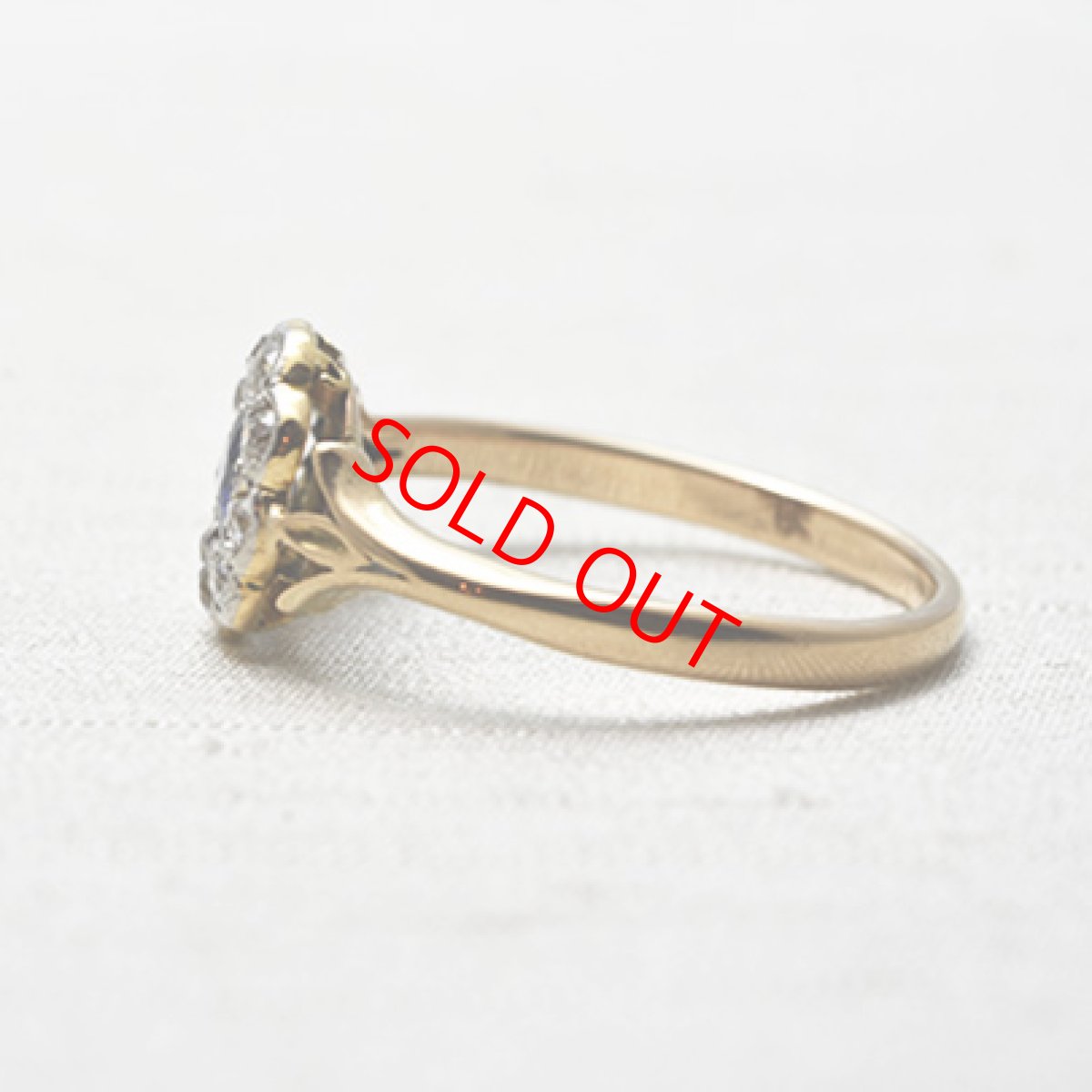 画像3: Sold ゴールド・（pt）・サファイア・ダイヤモンドリング (3)