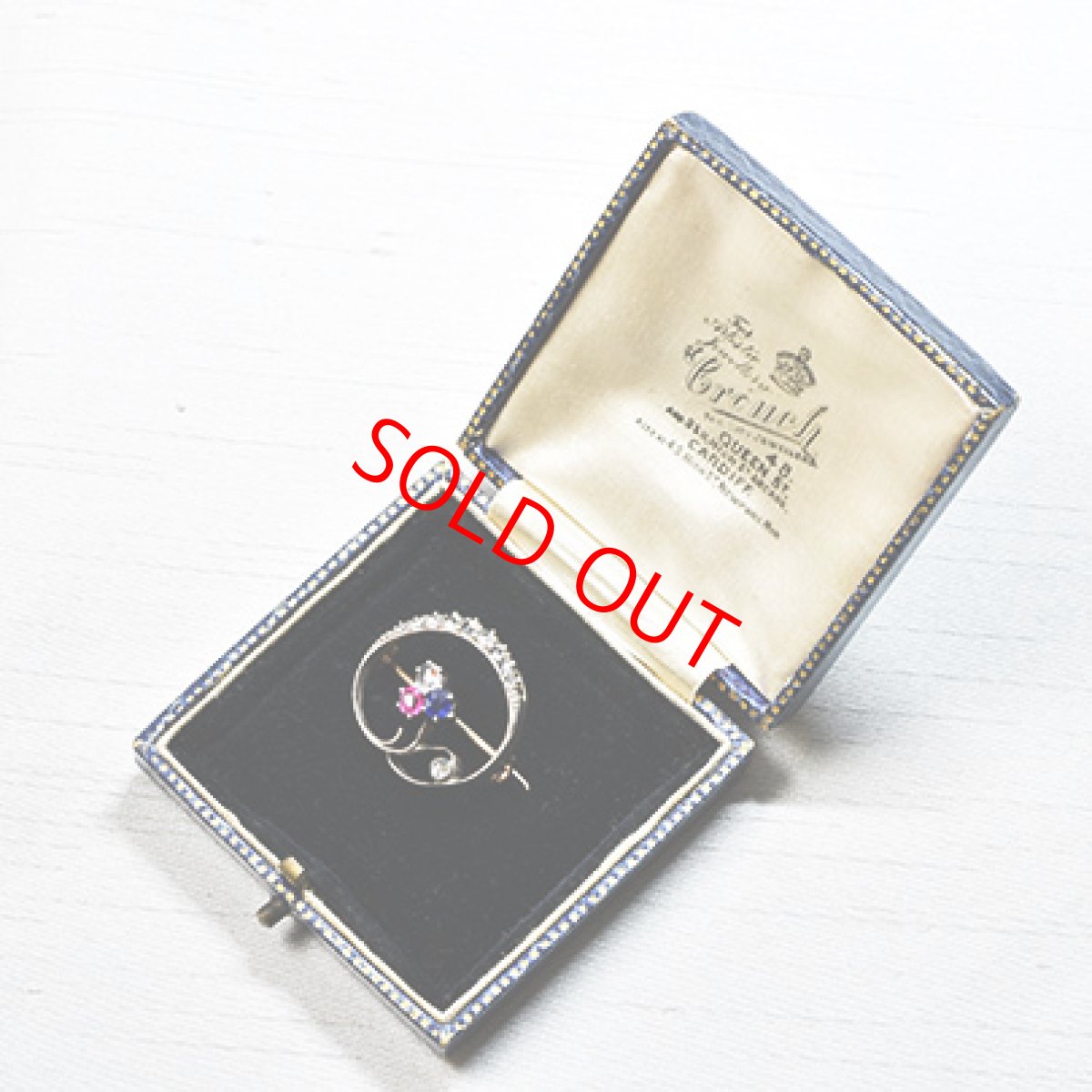 画像8: Sold ゴールド・シルバー・ダイヤモンド・サファイア・ルビーブローチ (8)