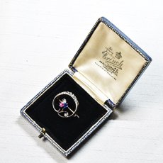 画像8: Sold ゴールド・シルバー・ダイヤモンド・サファイア・ルビーブローチ (8)