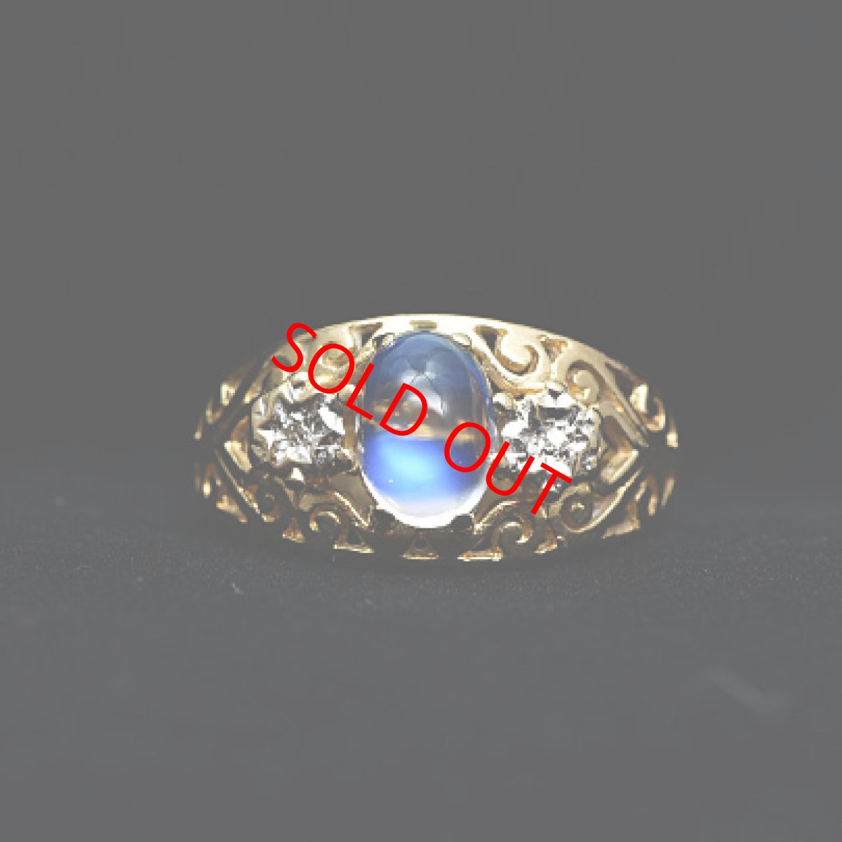 画像1: Sold９ct.ラブラドライト ダイヤリング (1)