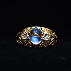 画像1: Sold９ct.ラブラドライト ダイヤリング (1)