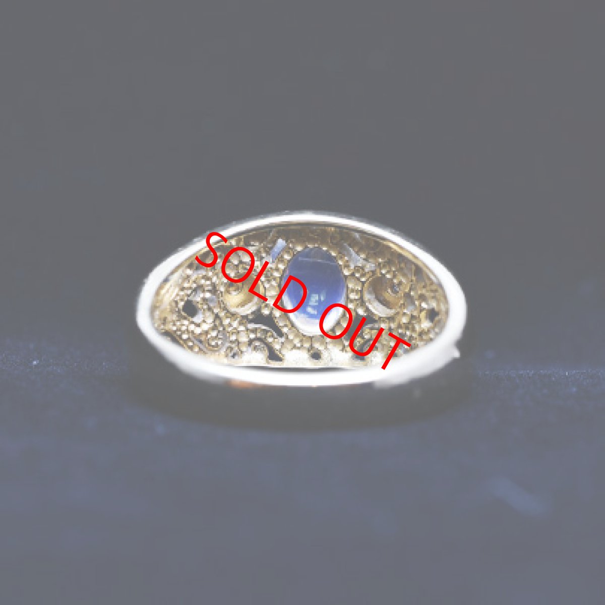 画像4: Sold９ct.ラブラドライト ダイヤリング (4)