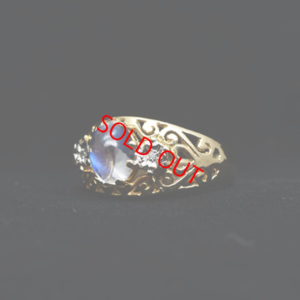 画像2: Sold９ct.ラブラドライト ダイヤリング (2)