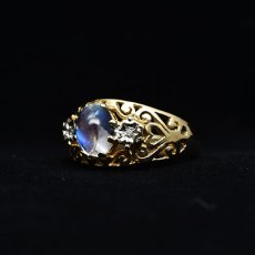 画像2: Sold９ct.ラブラドライト ダイヤリング (2)