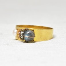画像2: Sold 18ct,ラブラドライト・ダイヤモンドリング (2)