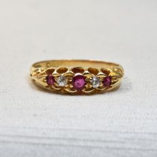 画像1: Sold 18ct,ルビー ダイヤモンドリング (1)