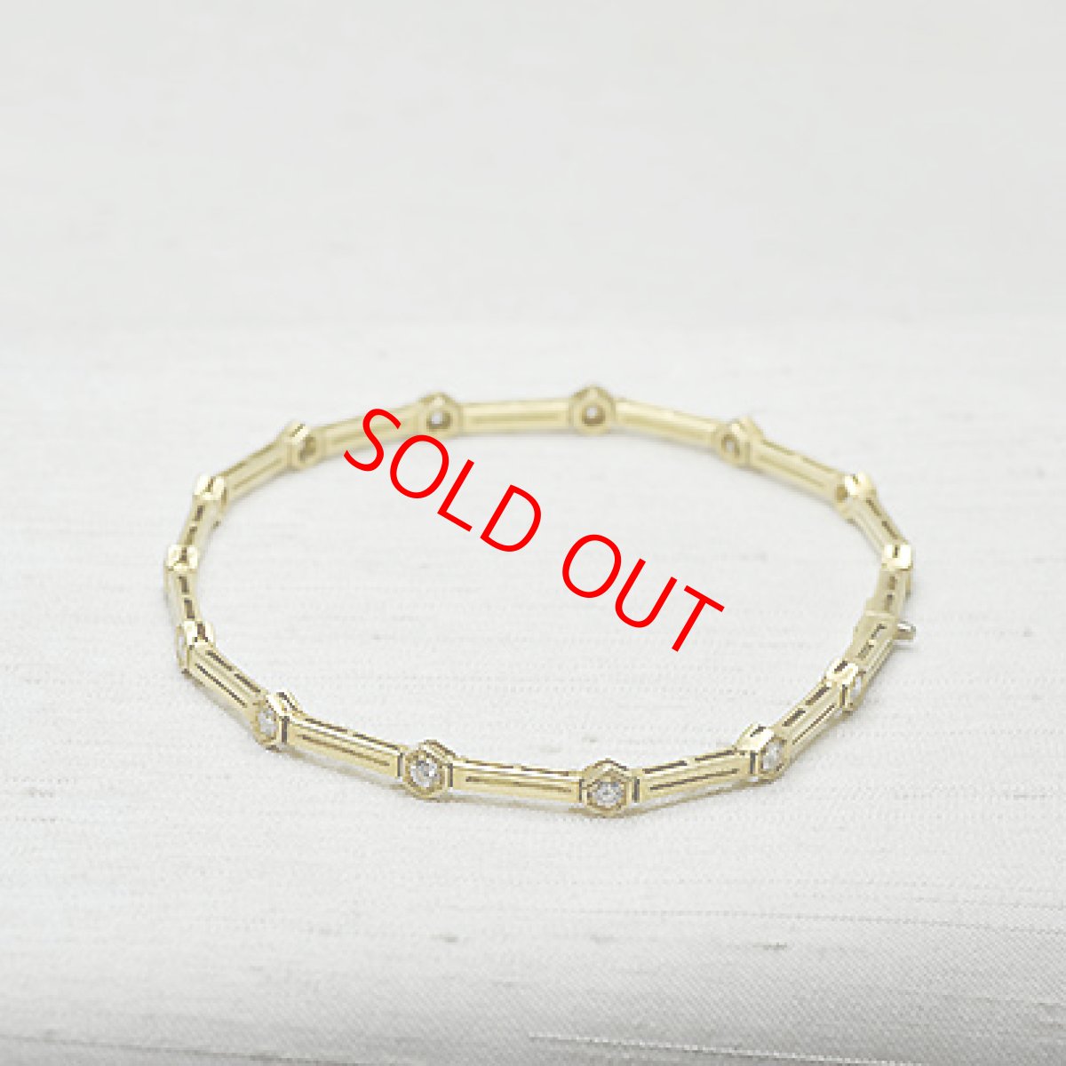画像1: Sold 18ct.ダイヤモンドブレスレット (1)