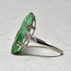画像3: Sold 18ct,pt,翡翠・ダイヤモンドリング (3)