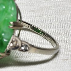 画像6: Sold 18ct,pt,翡翠・ダイヤモンドリング (6)