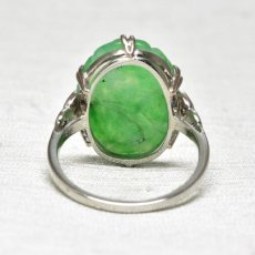 画像4: Sold 18ct,pt,翡翠・ダイヤモンドリング (4)