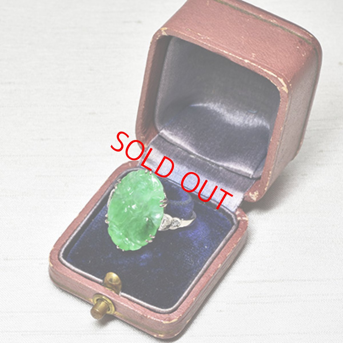 画像8: Sold 18ct,pt,翡翠・ダイヤモンドリング (8)