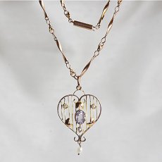 画像3: 9ct.アメシスト パールペンダント (3)