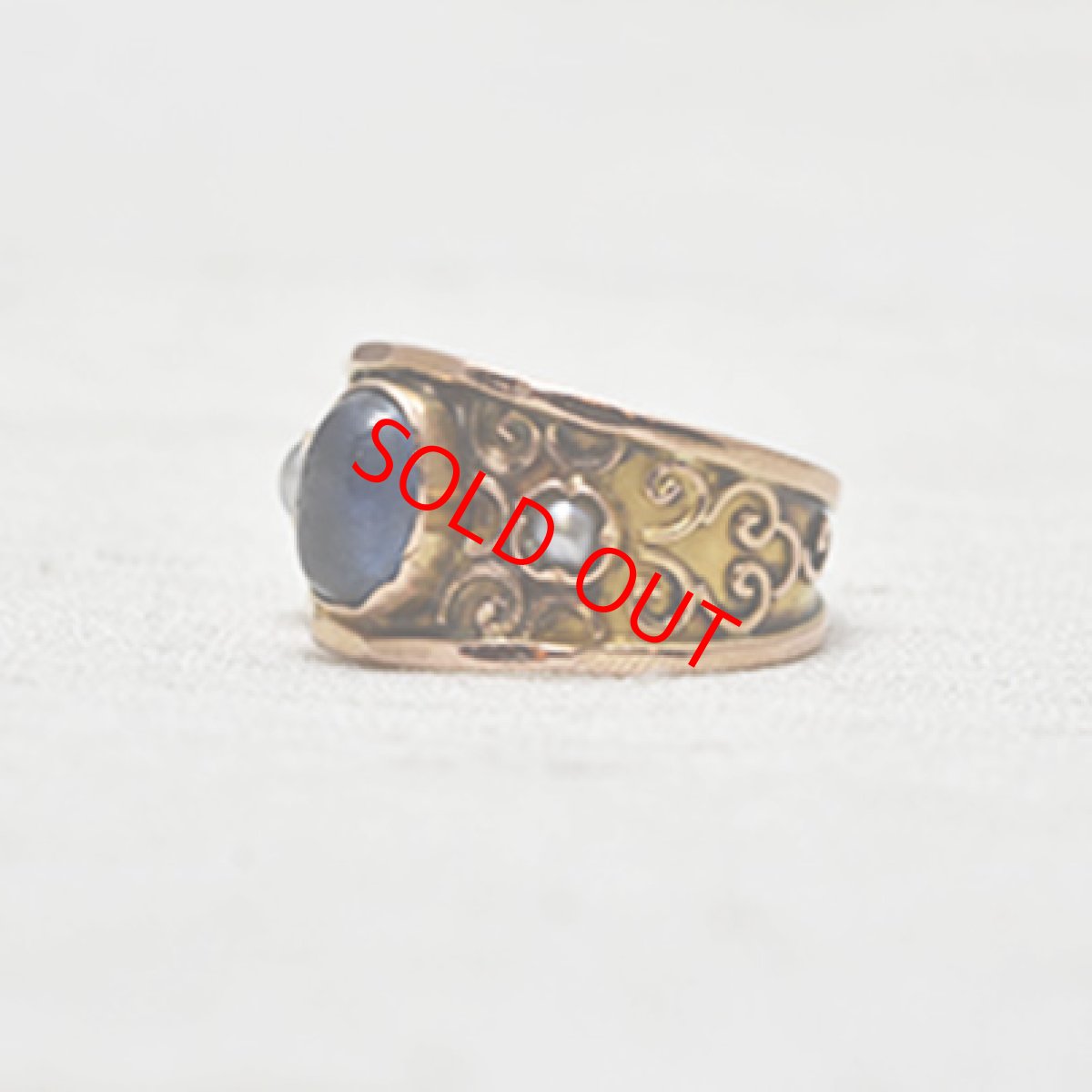 画像2: Sold 18ct,サファイア・パールリング (2)
