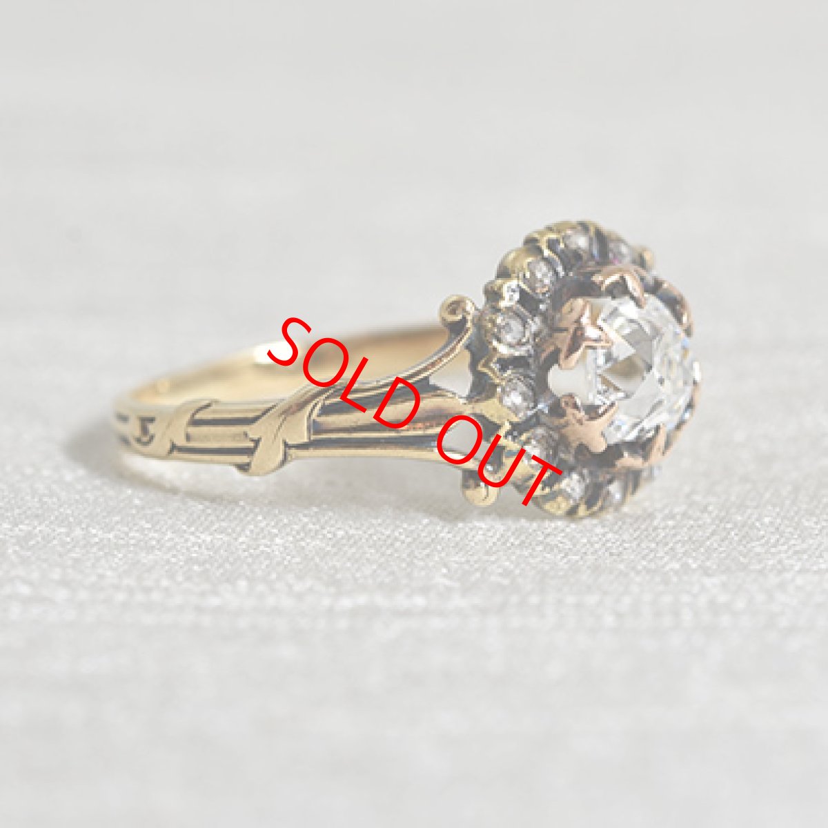 画像5: Sold ゴールド・シルバー・エナメル・ダイヤモンドリング　 (5)