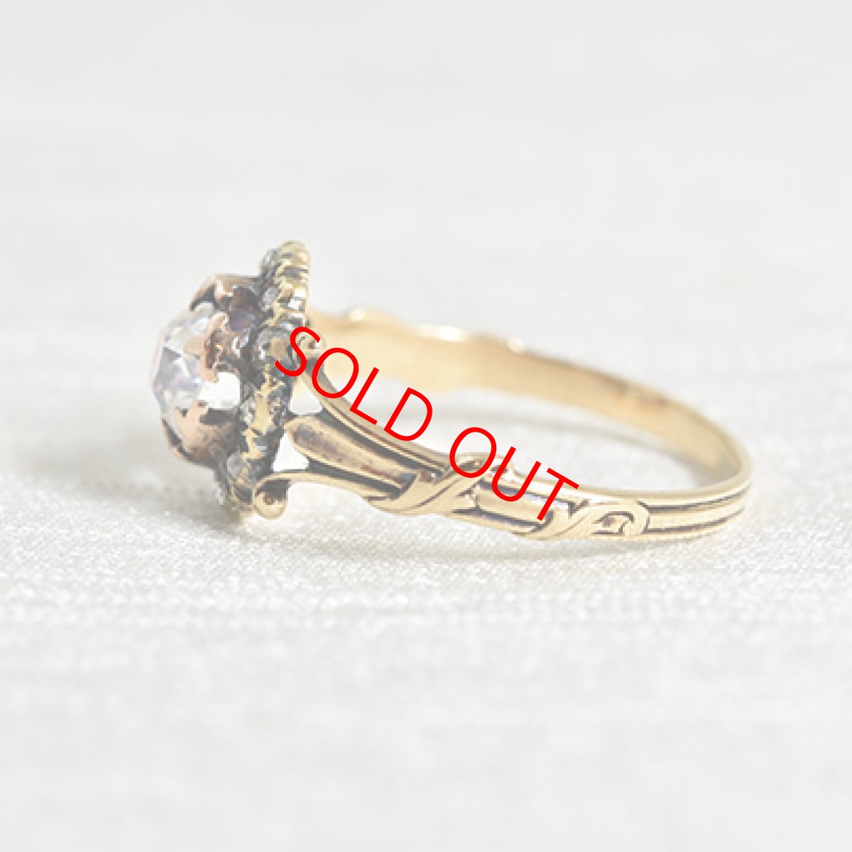 画像3: Sold ゴールド・シルバー・エナメル・ダイヤモンドリング　 (3)