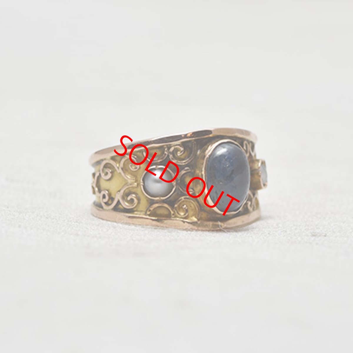 画像5: Sold 18ct,サファイア・パールリング (5)