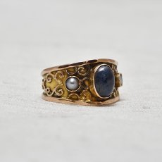 画像5: 18ct,サファイア・パールリング (5)