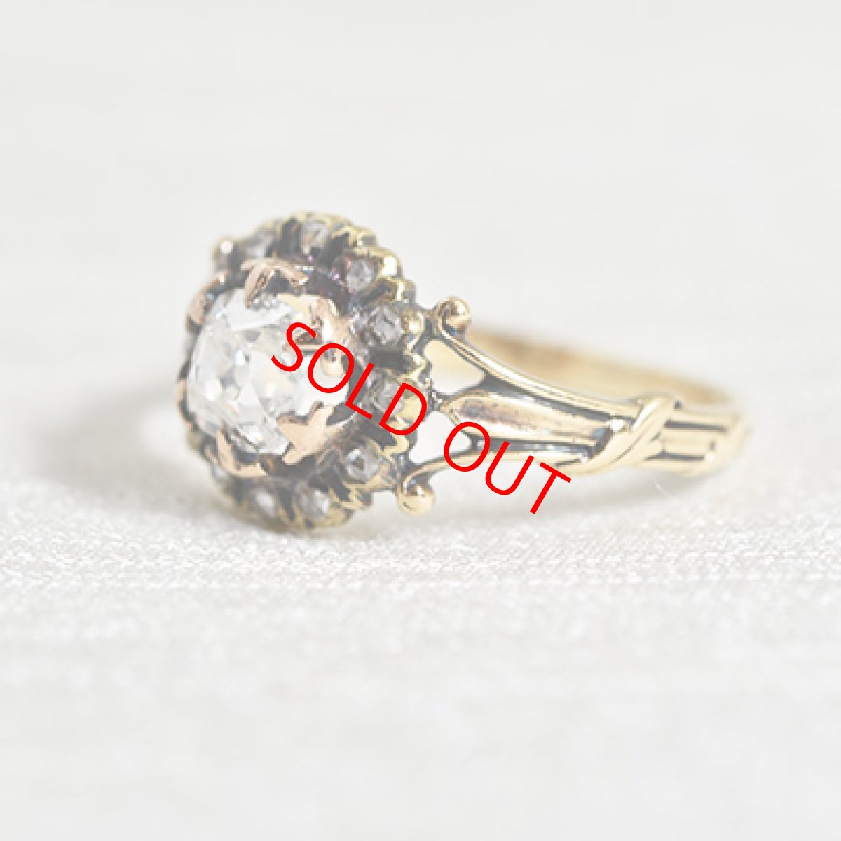 画像2: Sold ゴールド・シルバー・エナメル・ダイヤモンドリング　 (2)