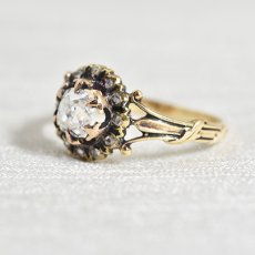 画像2: Sold ゴールド・シルバー・エナメル・ダイヤモンドリング　 (2)