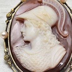 画像5: 14ct,ストーンカメオブローチ・ペンダント (5)