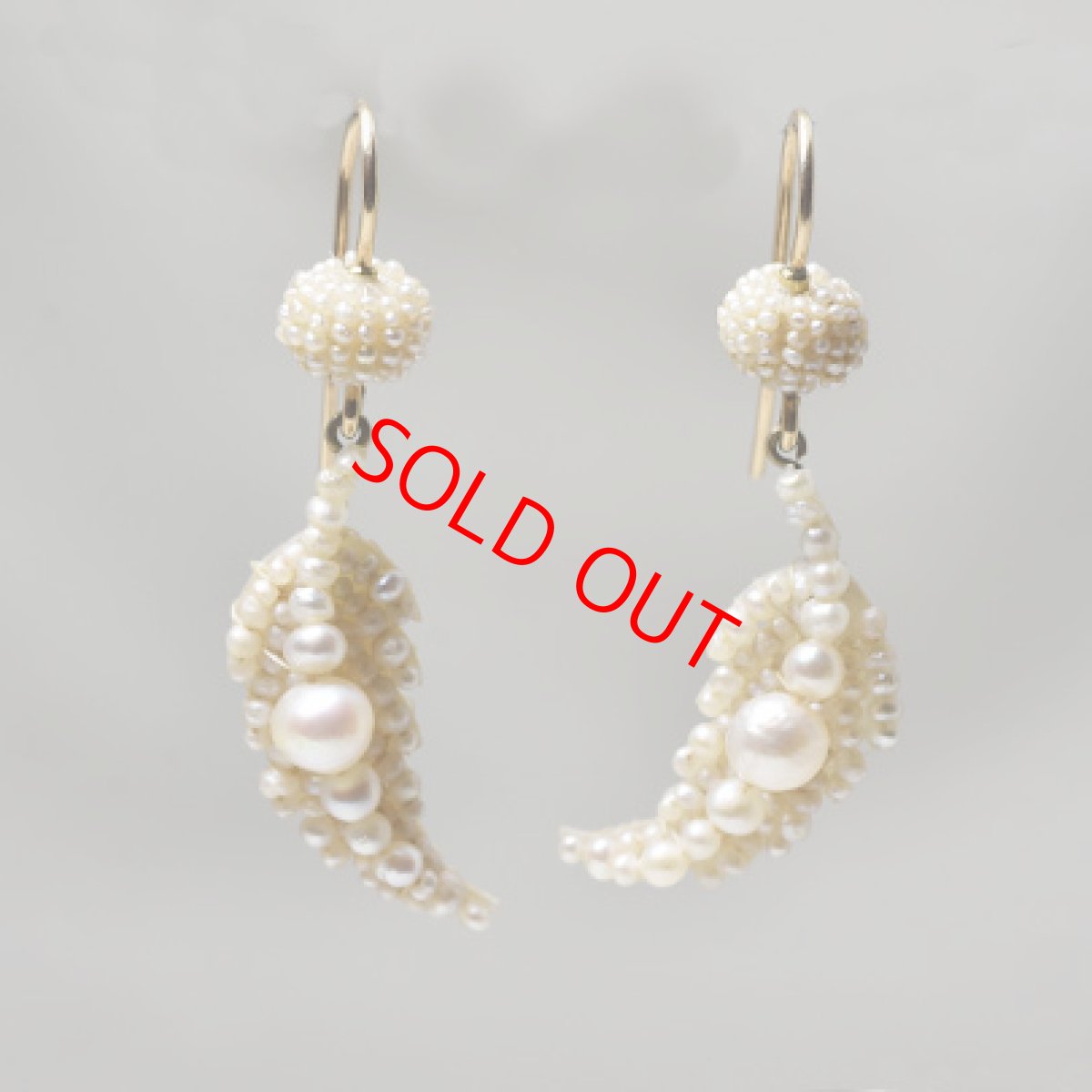 画像1: Sold ゴールド,シードパールイヤリング (1)