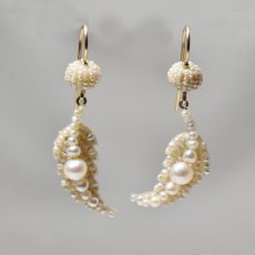 画像1: Sold ゴールド,シードパールイヤリング (1)