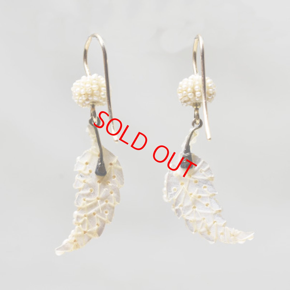画像2: Sold ゴールド,シードパールイヤリング (2)