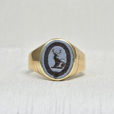 画像1: Sold 9ct.アゲードインタリオリング (1)