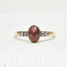 画像1: Sold 14ct.ガーネットダイヤモンドリング (1)