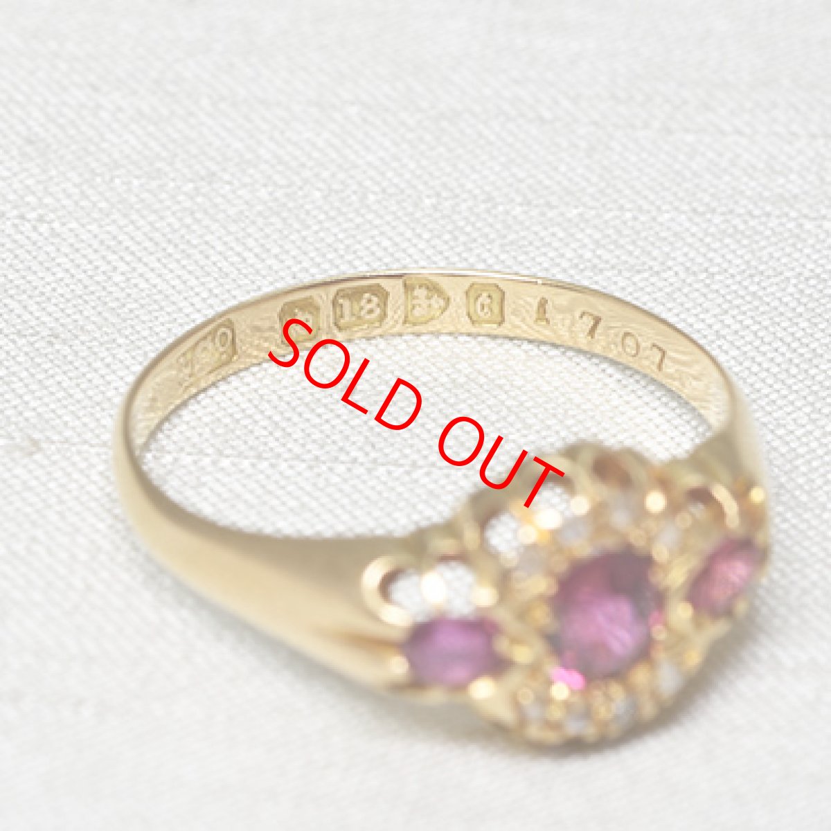 画像6: 18ct,ルビー・ダイヤモンドリング (6)