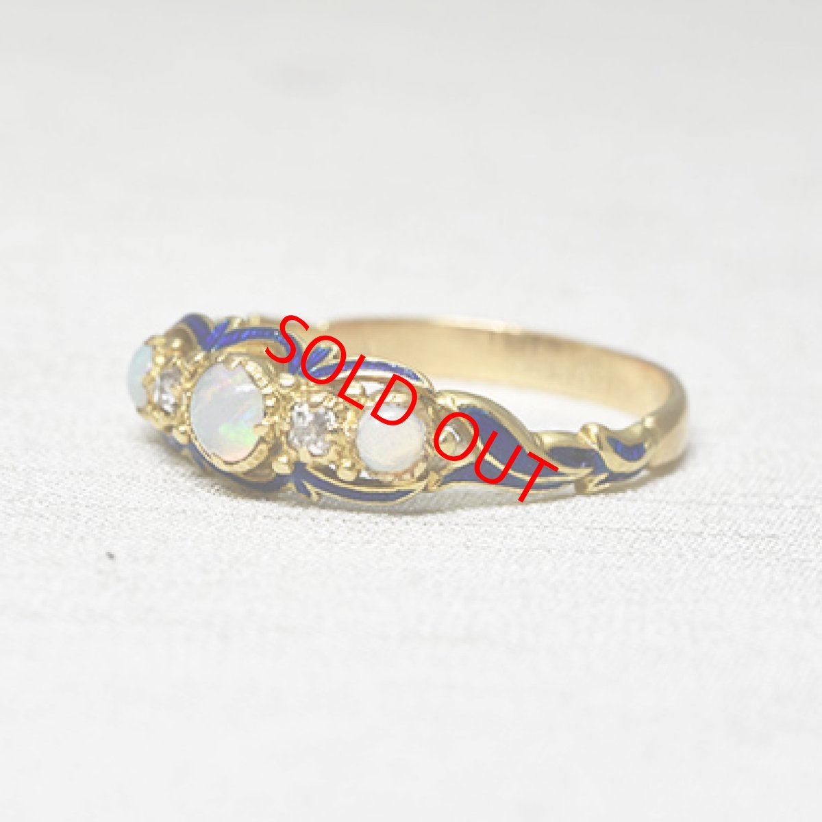 画像2: Sold ゴールド・オパール・ダイヤモンドリング (2)