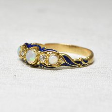 画像2: Sold ゴールド・オパール・ダイヤモンドリング (2)