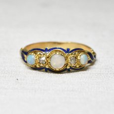 画像1: Sold ゴールド・オパール・ダイヤモンドリング (1)