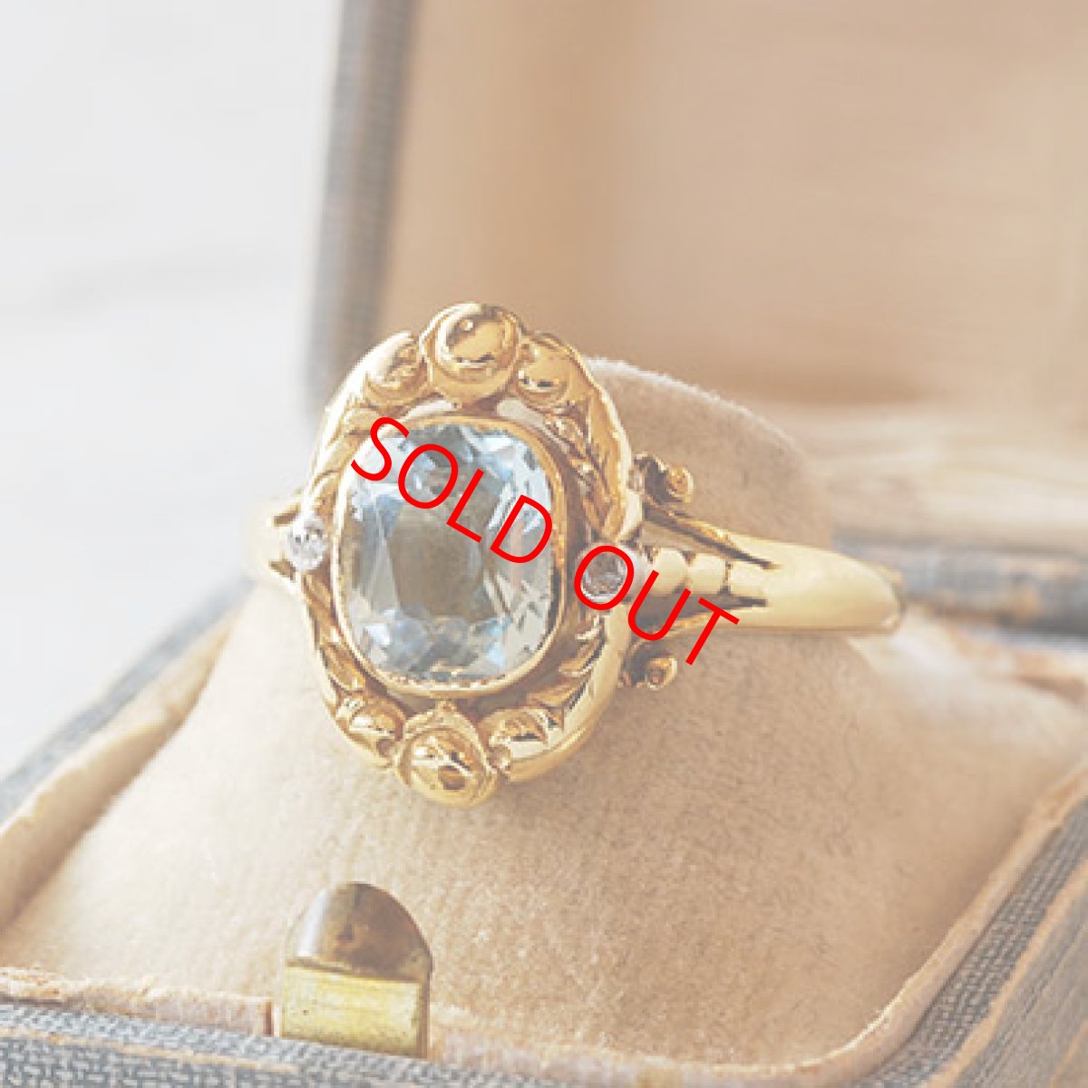 画像5: sold 18ct.アクアマリン・ダイヤモンドリング (5)