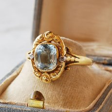 画像5: sold 18ct.アクアマリン・ダイヤモンドリング (5)