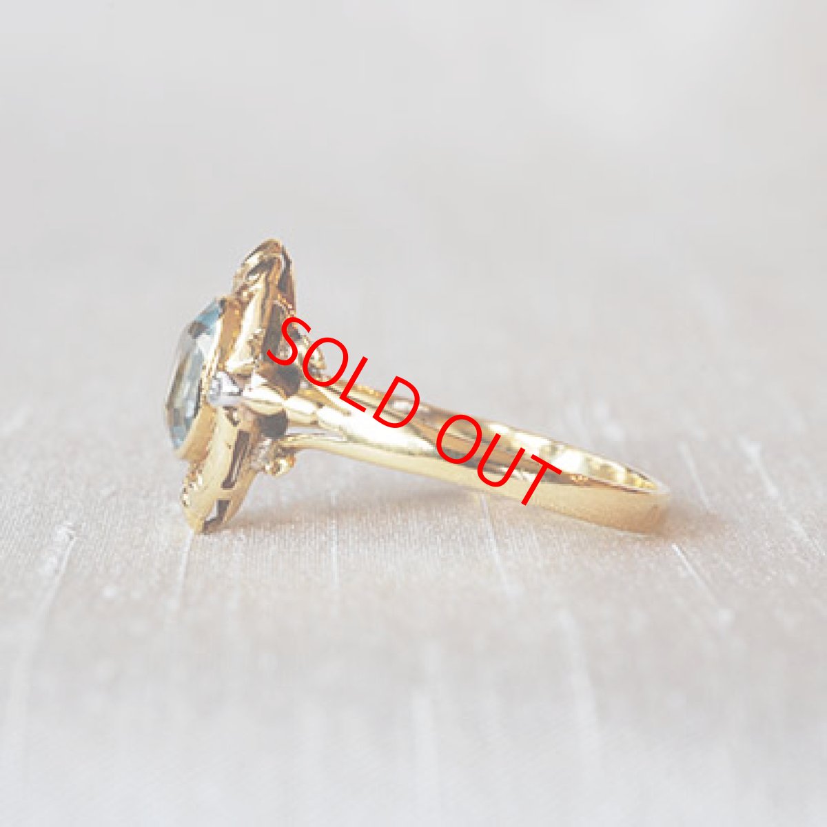 画像3: sold 18ct.アクアマリン・ダイヤモンドリング (3)