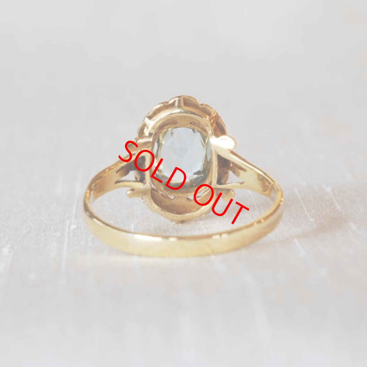 画像4: sold 18ct.アクアマリン・ダイヤモンドリング (4)
