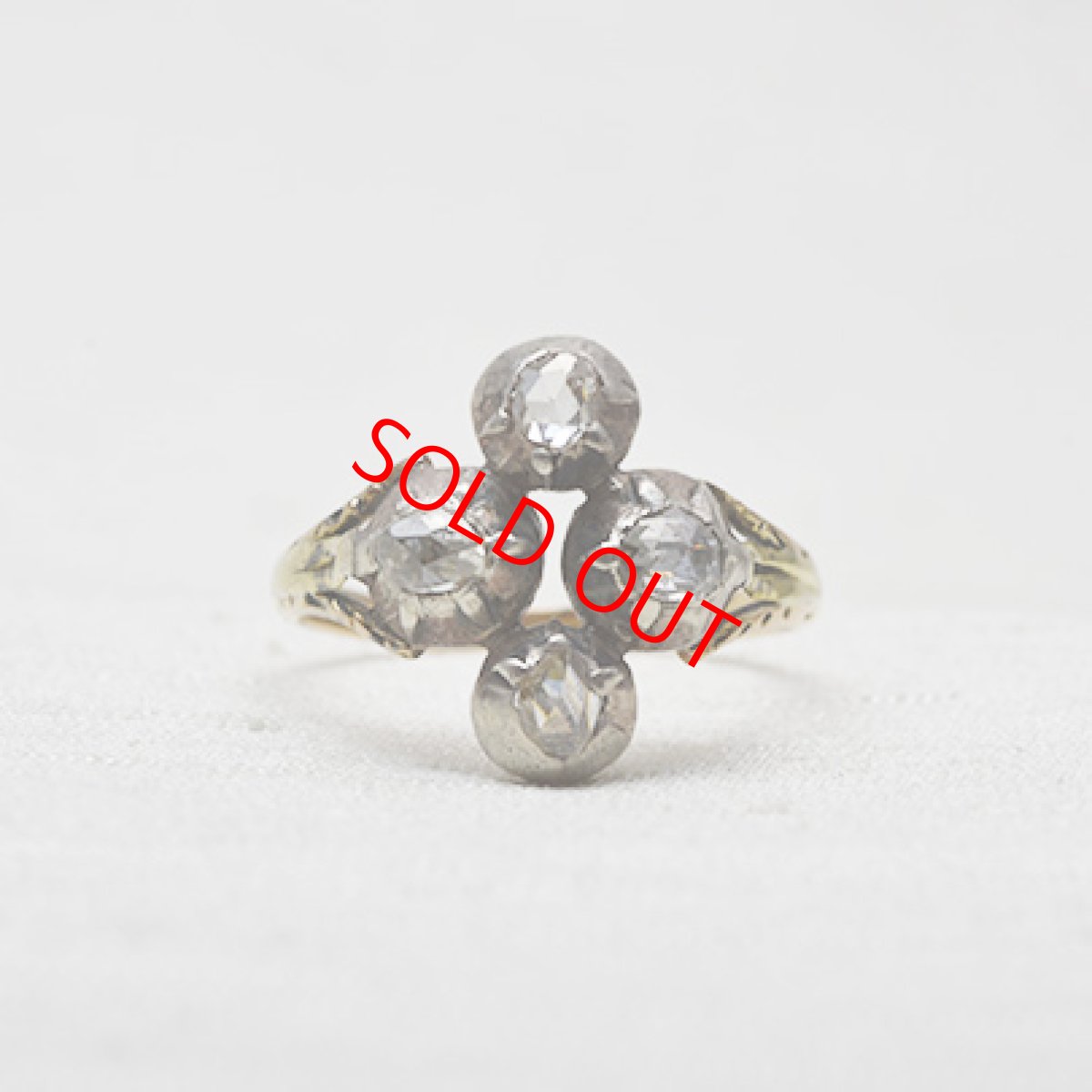 画像1: 18ct. sv.ダイヤモンドリング (1)