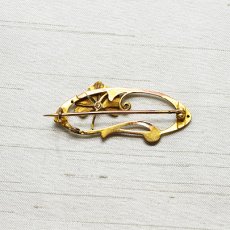 画像2: Sold 9ct.パールマットエナメルブローチ (2)