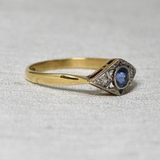 画像5: Sold 18ct,pt・サファイア・ダイヤモンドリング (5)