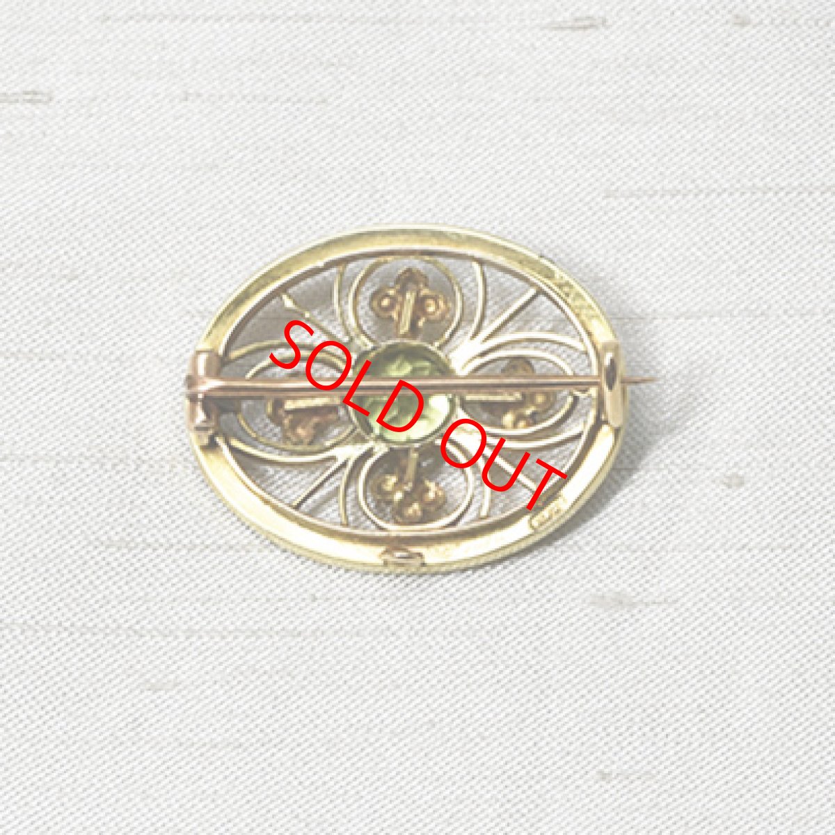 画像2: 15ct,ペリドット・パールブローチ (2)