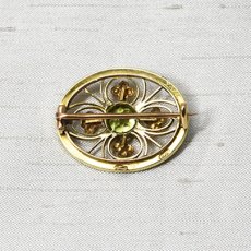 画像2: 15ct,ペリドット・パールブローチ (2)