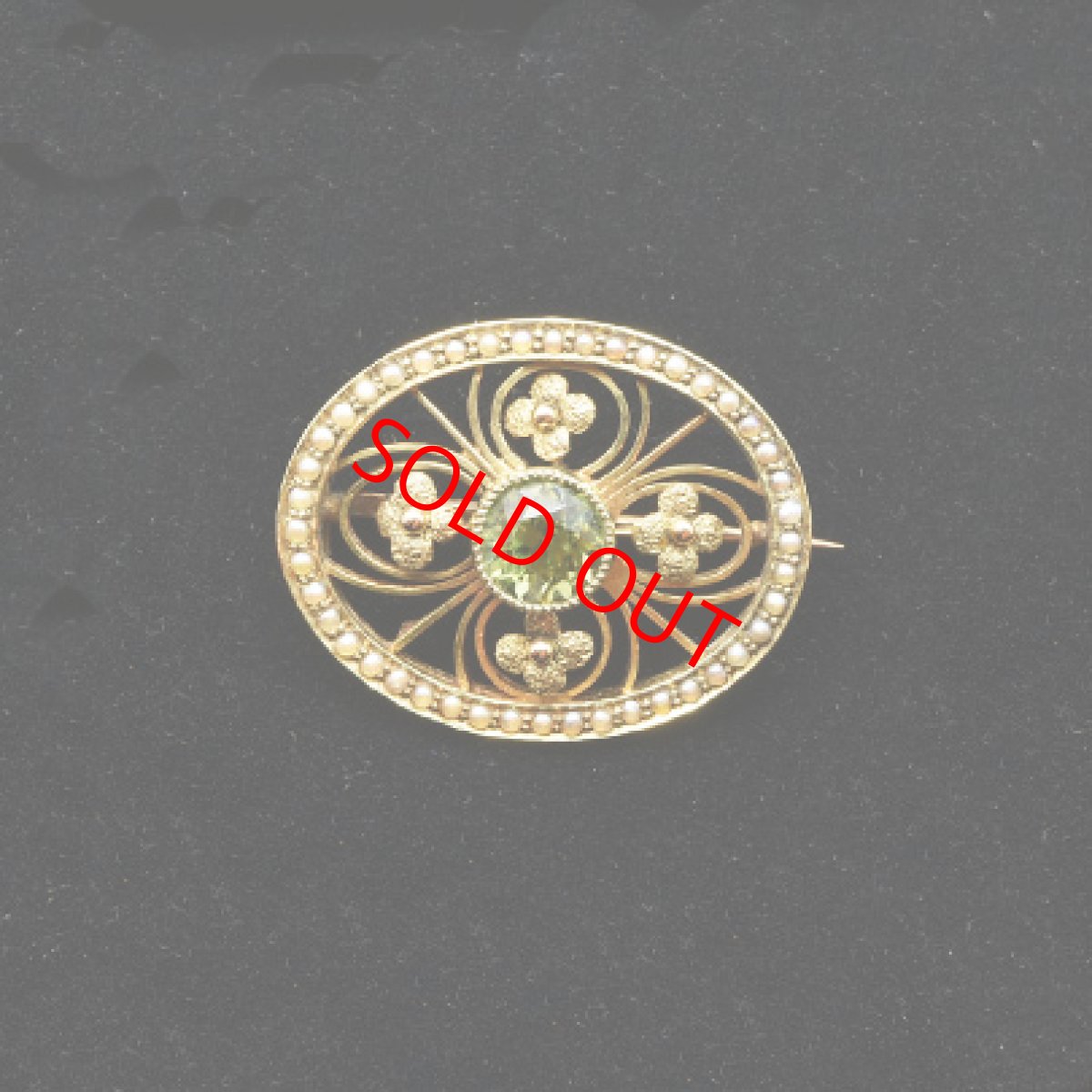 画像4: 15ct,ペリドット・パールブローチ (4)