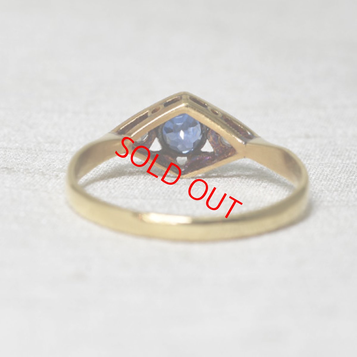 画像4: Sold 18ct,pt・サファイア・ダイヤモンドリング (4)