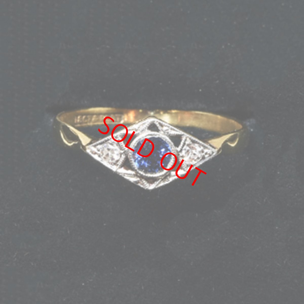 画像7: Sold 18ct,pt・サファイア・ダイヤモンドリング (7)