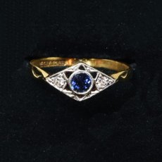 画像7: Sold 18ct,pt・サファイア・ダイヤモンドリング (7)