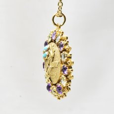 画像2: 19ct,アメシスト・レモンクォーツ・ターコイズペンダント (2)