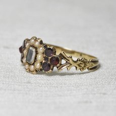 画像2: ゴールド・パール・ガーネットリング (2)