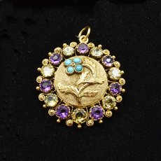 画像4: 19ct,アメシスト・レモンクォーツ・ターコイズペンダント (4)